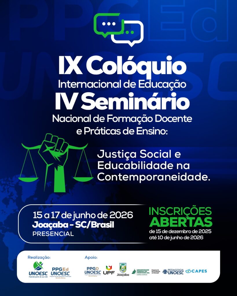 ix colóquio internacional de educação e do iv seminário nacional de formação docente e práticas de ensino